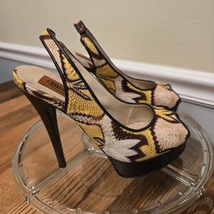 Missoni Yellow and Brown Platform Heels